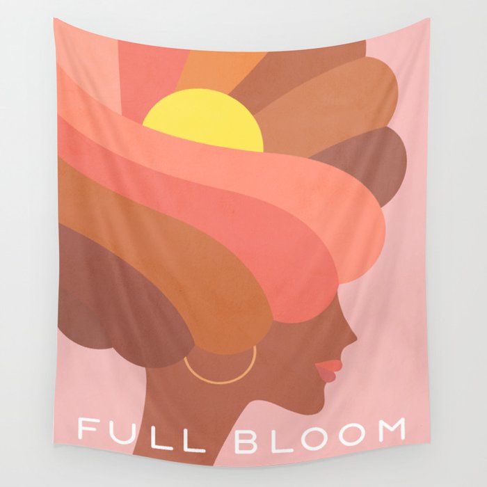 Full Bloom Girl Power Portrait Wall Tapestry Gallery Image 4