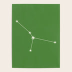 Cancer Zodiac Star Constellation Line Art Kelly Green Poster Gallery Image 4