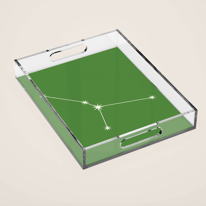 Cancer Zodiac Star Constellation Line Art Kelly Green Acrylic Tray Gallery Image 1
