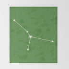 Cancer Zodiac Star Constellation Line Art Kelly Green Throw Blanket Gallery Image 2
