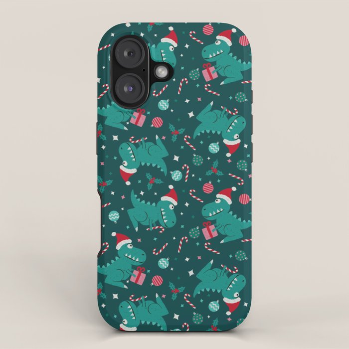 Christmas Dinosaurs Dinos Dinosaur iPhone Case Gallery Image 1