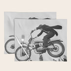 Motorcycle Jumper, Vintage Black and White Old Photo Placemat Gallery Image 1