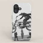 Motorcycle Jumper, Vintage Black and White Old Photo iPhone Case Gallery Image 1