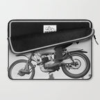 Motorcycle Jumper, Vintage Black and White Old Photo Laptop Sleeve Gallery Image 2
