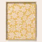 Retro Floral - Earthy colors - yellow mostard Serving Tray Gallery Image 1