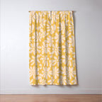 Retro Floral - Earthy colors - yellow mostard Window Curtain Gallery Image 3