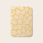 Retro Floral - Earthy colors - yellow mostard Bath Mat Gallery Image 1