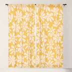 Retro Floral - Earthy colors - yellow mostard Window Curtain Gallery Image 5