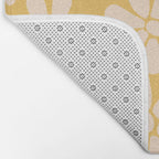 Retro Floral - Earthy colors - yellow mostard Bath Mat Gallery Image 2