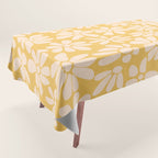 Retro Floral - Earthy colors - yellow mostard Tablecloth Gallery Image 1