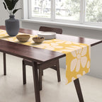 Retro Floral - Earthy colors - yellow mostard Table Runner Gallery Image 2