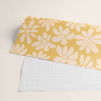 Retro Floral - Earthy colors - yellow mostard Wrapping Paper Gallery Image 2