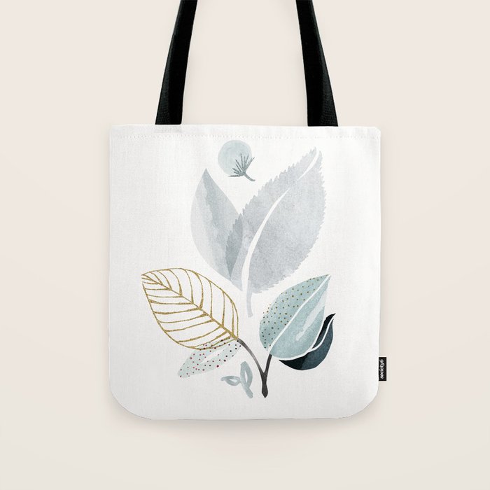 Abstract Botanical Herbs Watercolor Tote Bag Gallery Image 1