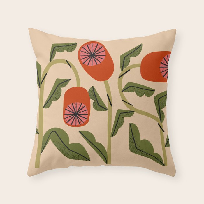 Three Flowers Throw Pillow Gallery Image 6