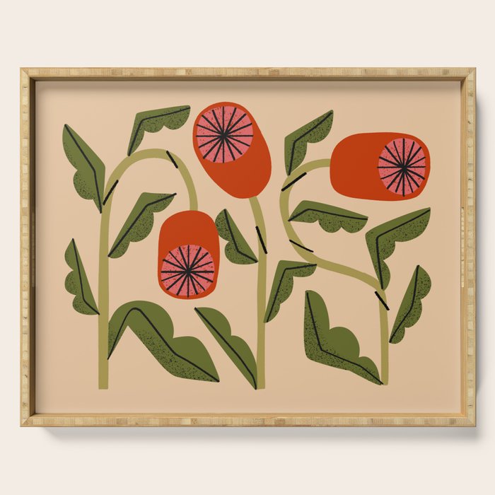 Three Flowers Serving Tray Gallery Image 1