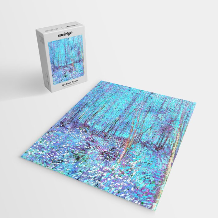 Van Gogh Trees & Underwood Aqua Lavender Jigsaw Puzzle Gallery Image 2