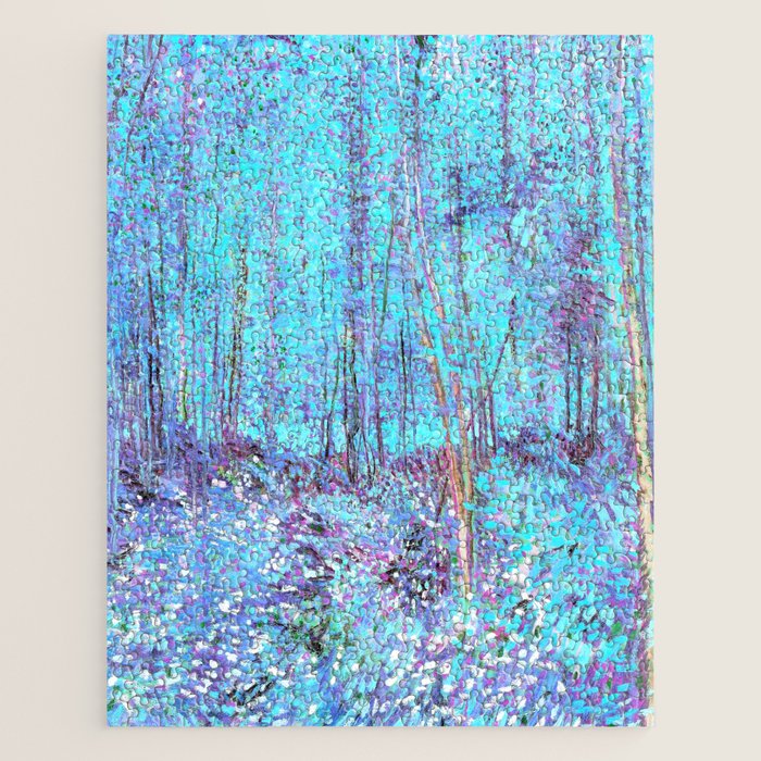 Van Gogh Trees & Underwood Aqua Lavender Jigsaw Puzzle Gallery Image 1