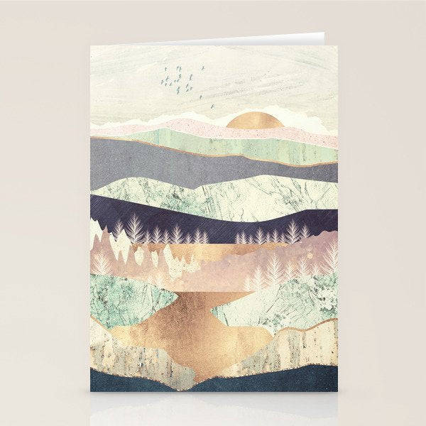 Golden Spring Reflection Stationery Card Gallery Image 2