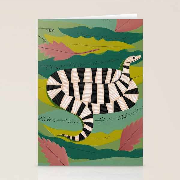 Striped Snake Stationery Card Gallery Image 2