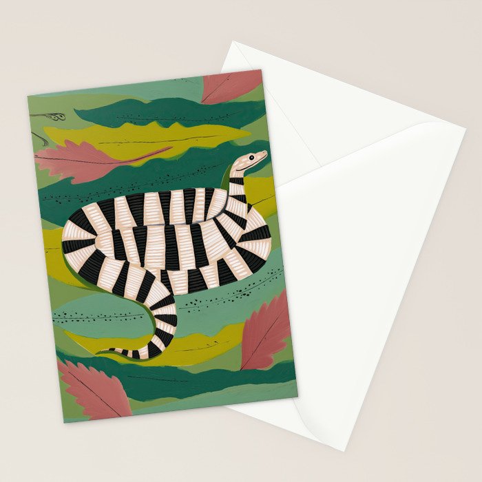 Striped Snake Stationery Card Gallery Image 2