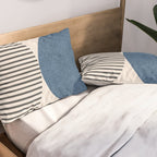 Semicircle Stripes - Blue Pillow Sham Gallery Image 2