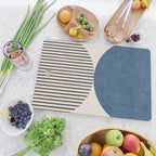 Semicircle Stripes - Blue Cutting Board Gallery Image 2