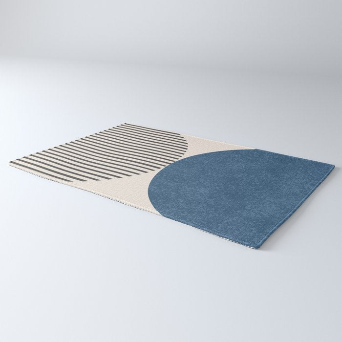 Semicircle Stripes - Blue Rug Gallery Image 3