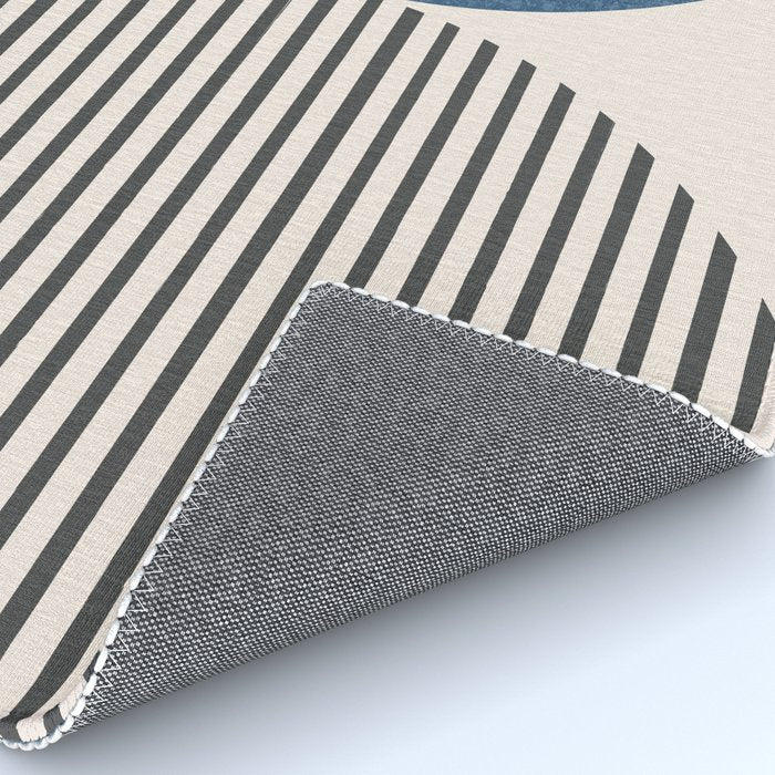 Semicircle Stripes - Blue Rug Gallery Image 4