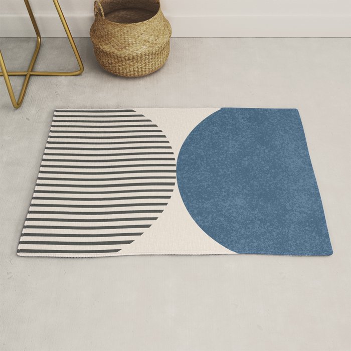 Semicircle Stripes - Blue Rug Gallery Image 1