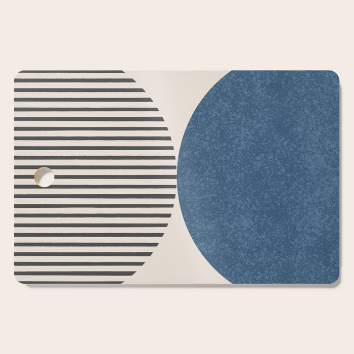 Semicircle Stripes - Blue Cutting Board Gallery Image 1
