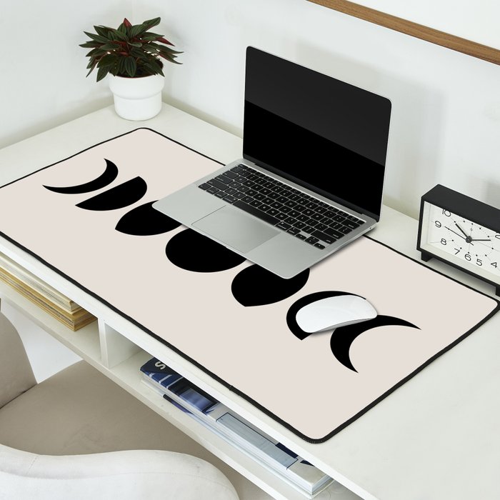 Minimal Moon Phases III Desk Mat Gallery Image 2