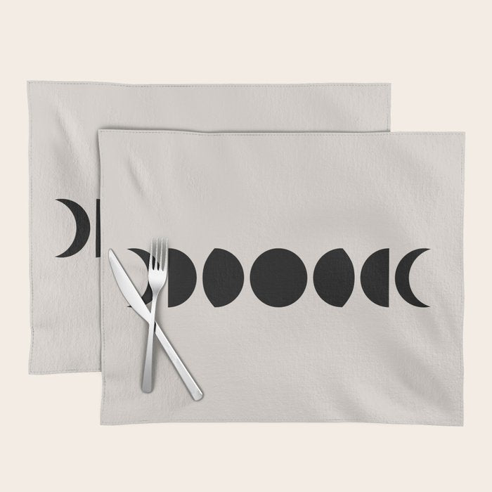 Minimal Moon Phases III Placemat Gallery Image 1