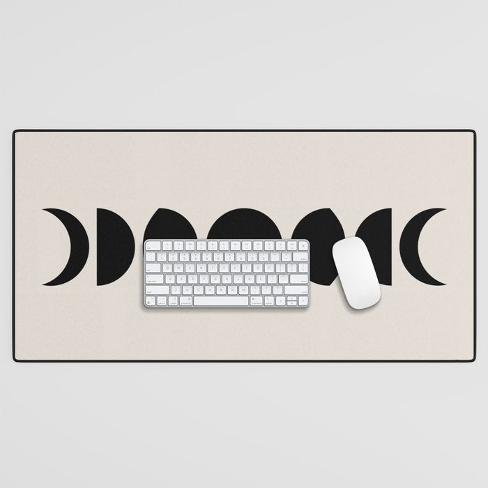 Minimal Moon Phases III Desk Mat Gallery Image 1