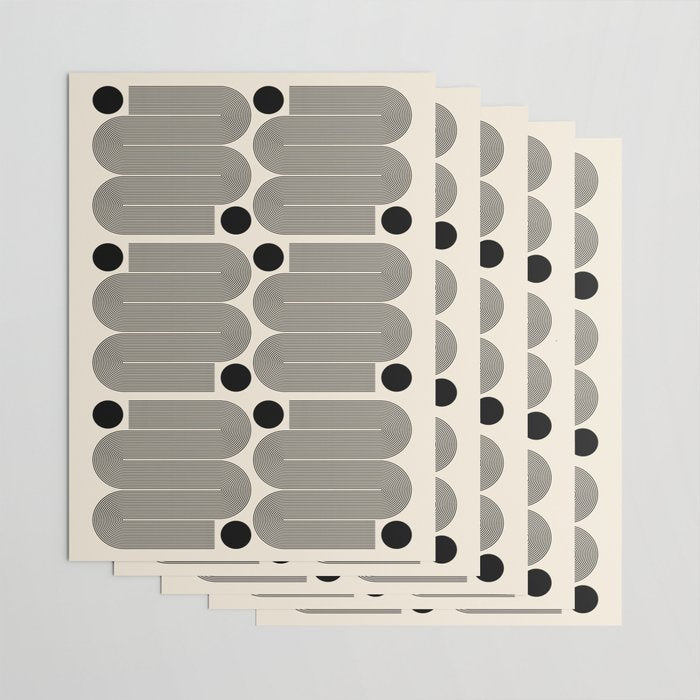 Abstraction_LINE_BLACK_DOT_VISUAL_ART_Minimlism_001A Wrapping Paper Gallery Image 3