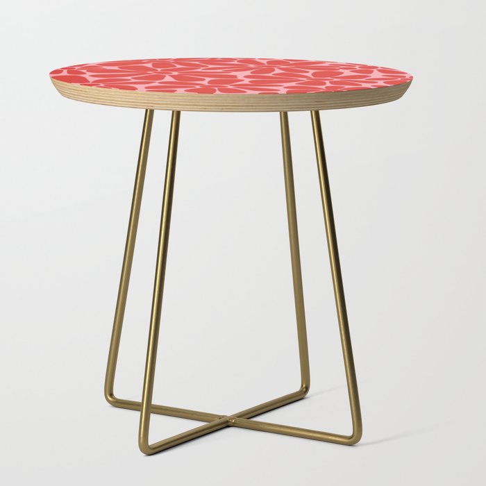 Pink and Red - Retro Floral Art Print Side Table Gallery Image 1