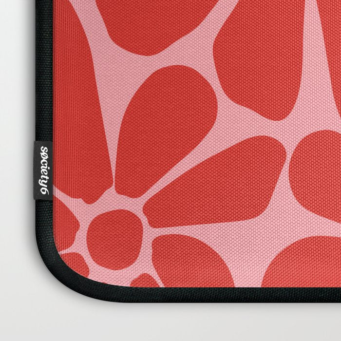 Pink and Red - Retro Floral Art Print Laptop Sleeve Gallery Image 3