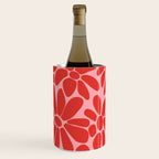 Pink and Red - Retro Floral Art Print Wine Chiller Gallery Image 3