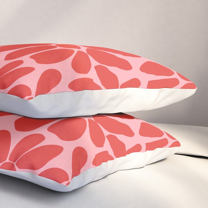 Pink and Red - Retro Floral Art Print Pillow Sham Gallery Image 3