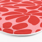 Pink and Red - Retro Floral Art Print Bath Mat Gallery Image 3