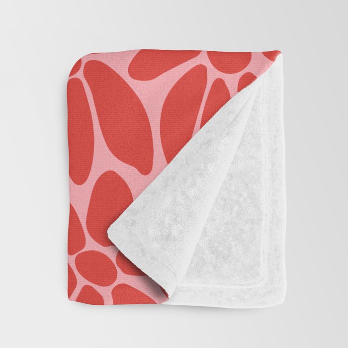 Pink and Red - Retro Floral Art Print Throw Blanket Gallery Image 3
