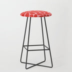 Pink and Red - Retro Floral Art Print Stool Gallery Image 1
