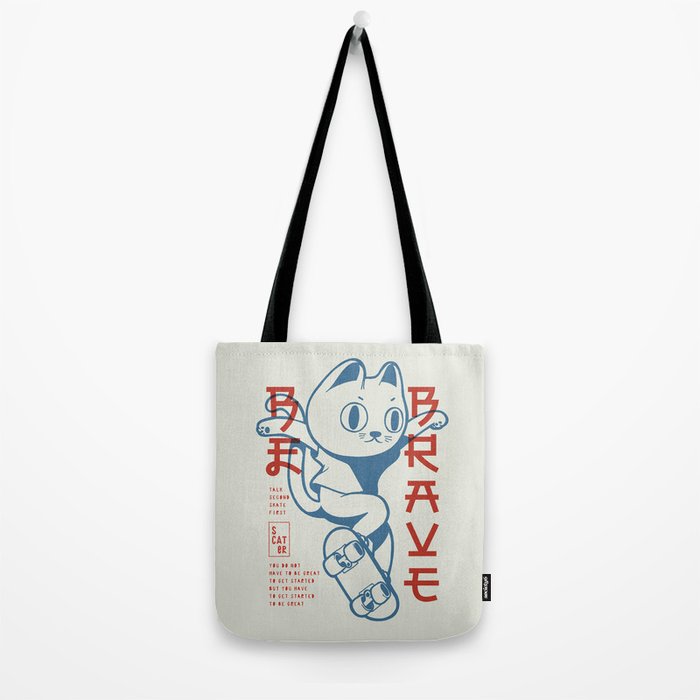 Brave Skater Cat Tote Bag Gallery Image 2