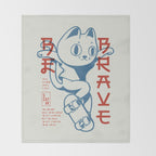 Brave Skater Cat Throw Blanket Gallery Image 2