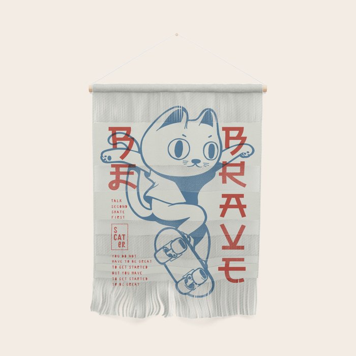Brave Skater Cat Wall Hanging Gallery Image 1