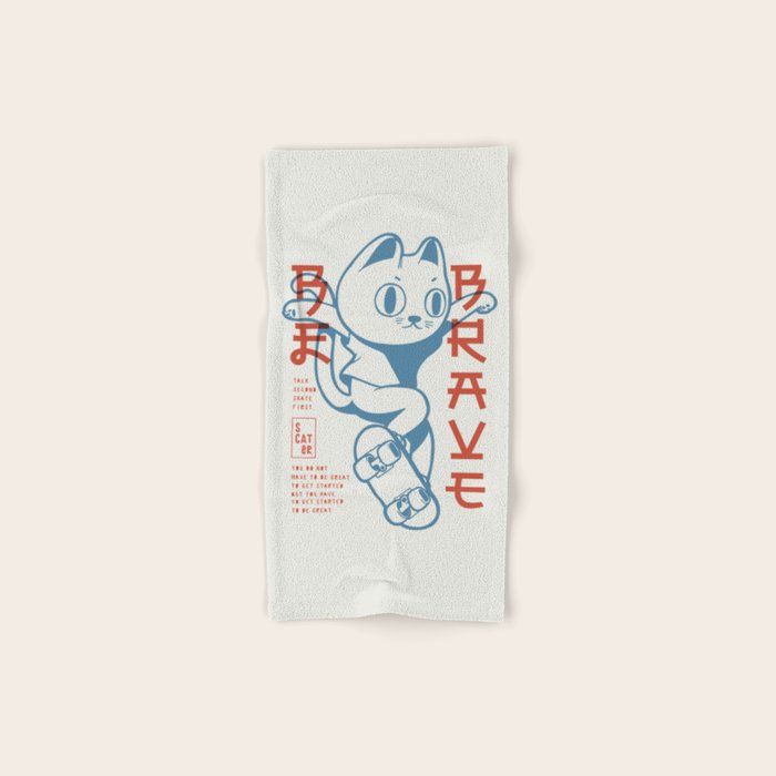 Brave Skater Cat Bath Towel Gallery Image 1