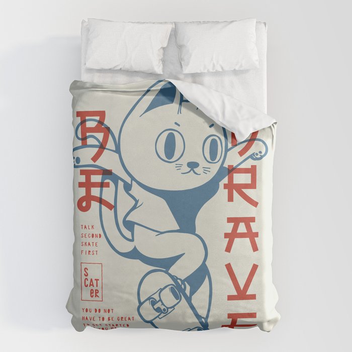 Brave Skater Cat Duvet Cover Gallery Image 6