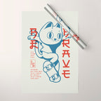 Brave Skater Cat Wrapping Paper Gallery Image 1