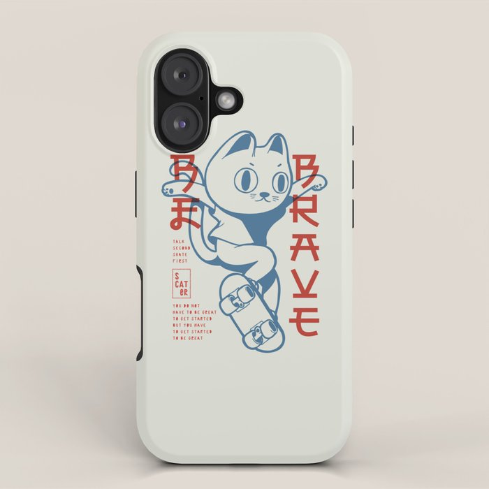 Brave Skater Cat iPhone Case Gallery Image 1