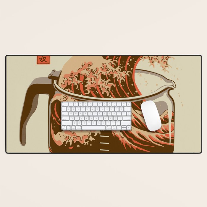The Great Wave of Coffee light blend Desk Mat Gallery Image 1