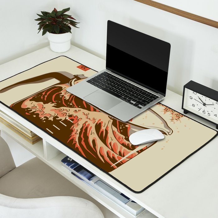 The Great Wave of Coffee light blend Desk Mat Gallery Image 2